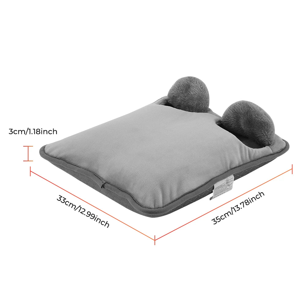 Electric Foot Heating Pad Household Foot Warmer Heater Mat with 4 Heat Levels & 4 Timers Fast Heating for Bed Office Winter Use