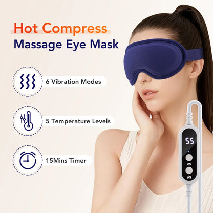 Electric Steam Eye Mask 3D Massage Constant Temperature Hot Compress Smart Timing Sleep Shading Relieve Eye Fatigue