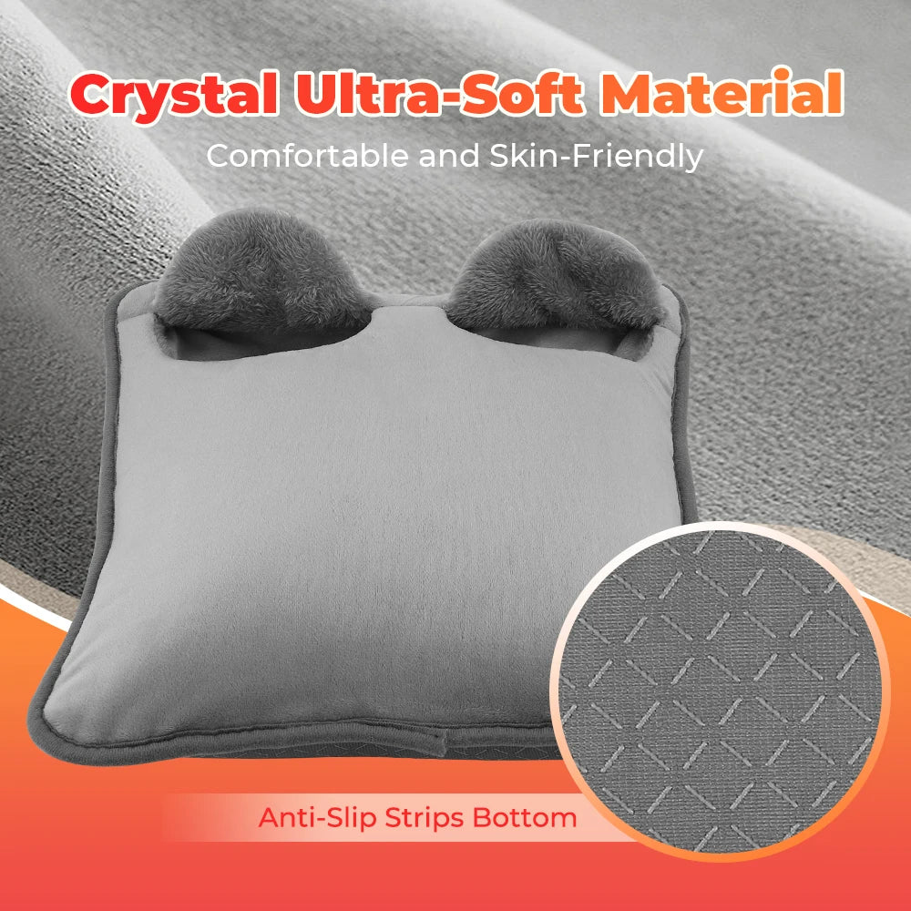 Electric Foot Heating Pad Household Foot Warmer Heater Mat with 4 Heat Levels & 4 Timers Fast Heating for Bed Office Winter Use