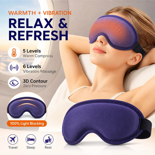Electric Steam Eye Mask 3D Massage Constant Temperature Hot Compress Smart Timing Sleep Shading Relieve Eye Fatigue