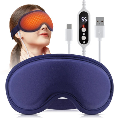Electric Steam Eye Mask 3D Massage Constant Temperature Hot Compress Smart Timing Sleep Shading Relieve Eye Fatigue